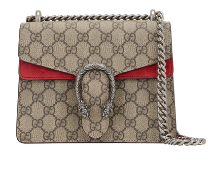 Mini Dionysus, &pound;850, Handbags, Beige/Red, Canvas/Suede, Front view
